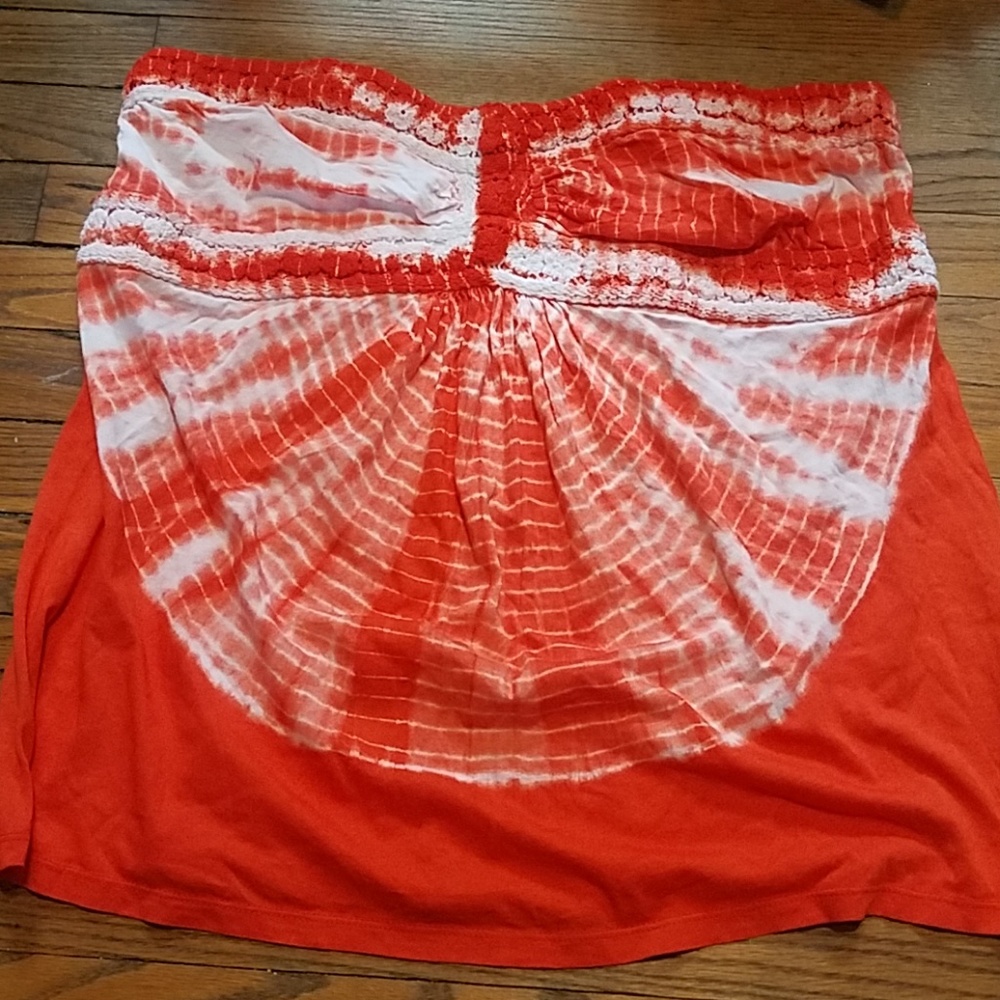 Lane Bryant Orange/White Tye-Die Top-18/20